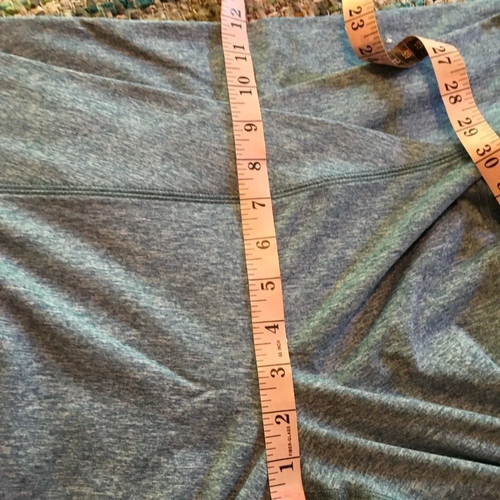 Enlighten XL Blue Heather Crisscross Waist Cropped Leggings Pockets High-Waist